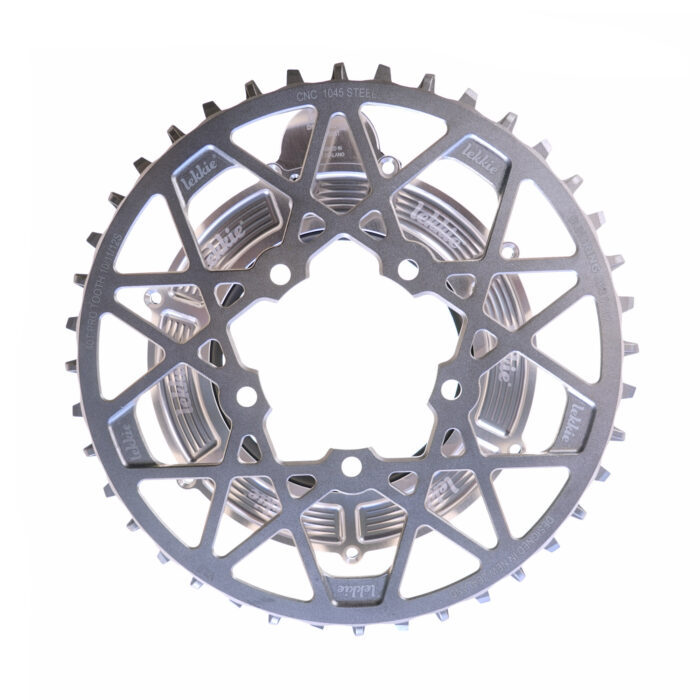 Bling Ring of Steel 40T- Bafang BBS01 BBS02 - 1045 Steel Chain ring and Silver Drive Cover Set