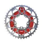 Bling Ring of Steel 40T- Bafang BBS01 BBS02 - 1045 Steel Chain ring and Red Drive Cover V2 Set Bling Ring of steel - red